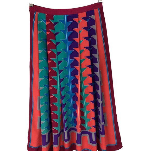 Vintage Womens Size 4 Colorful Geometric Print Skirt 100% Polyester - Picture 6 of 11